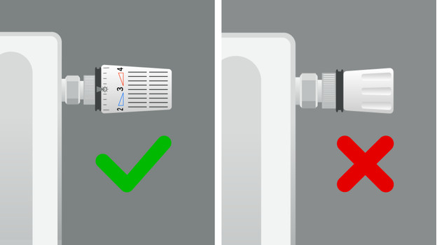 geschikte en ongeschikte knop voor Tado radiatorknop