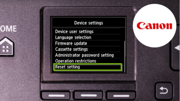 réinitialiser une imprimante Canon