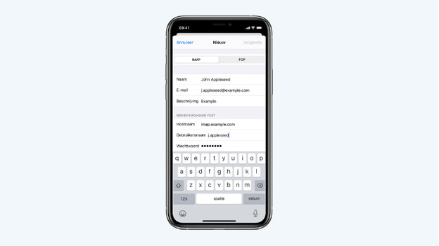 E-mail instellingen iPhone