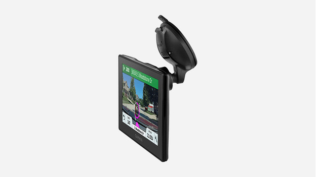 Garmin DriveAssist car navigation system with window holder