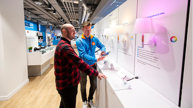 Ampoules connectées dans magasin La Haye