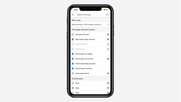 Routines in de Google Home app