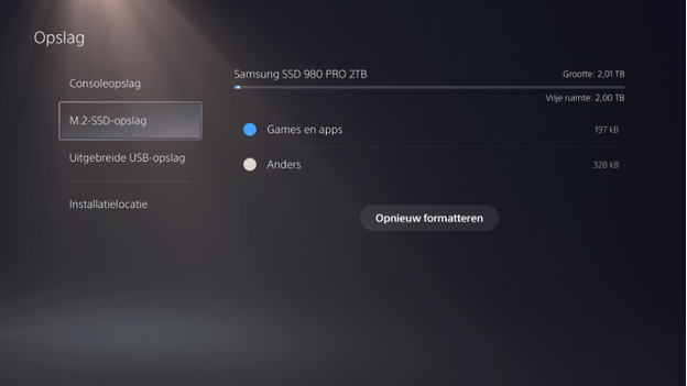 Formatez et installez le disque dans le menu de votre PlayStation 5