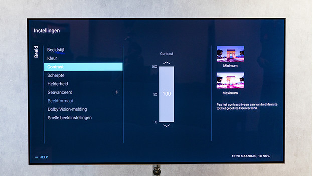 Contrast tv instellen