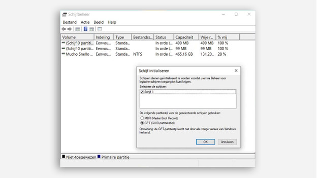 SSD initialiseren