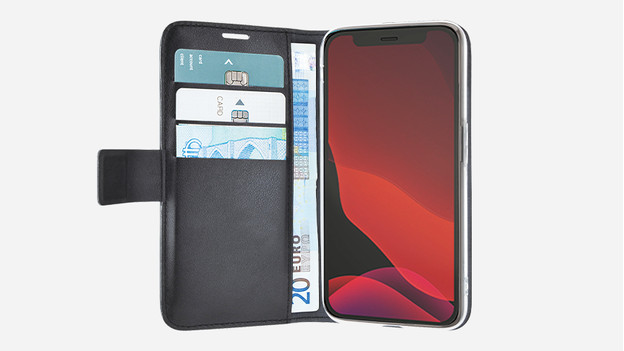 Book case Apple iPhone 12 / 12 Pro ouverte avec des cartes