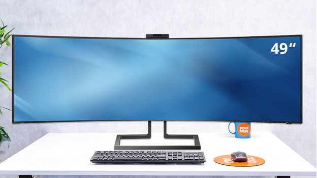 Écran super ultralarge 49 pouces aussi grand que deux écrans PC