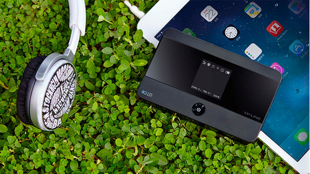 Router in het park in de tuin gebruiken