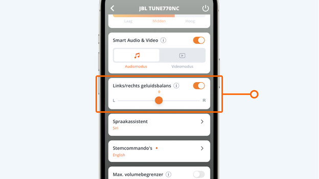 geluidsbalans Jbl koptelefoons