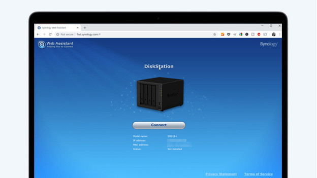 Gebruikersinterface van Synology