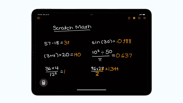 iPad calculations with Calculator and Math Notes