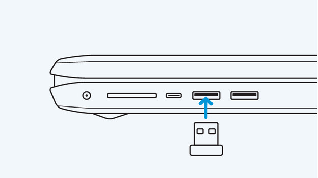 Usb ontvanger plaatsen