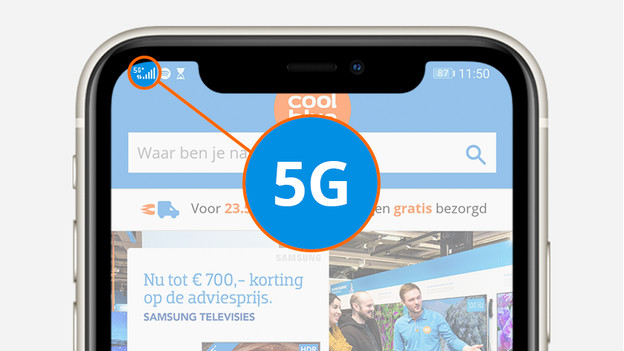 5G icoontje op je telefoon