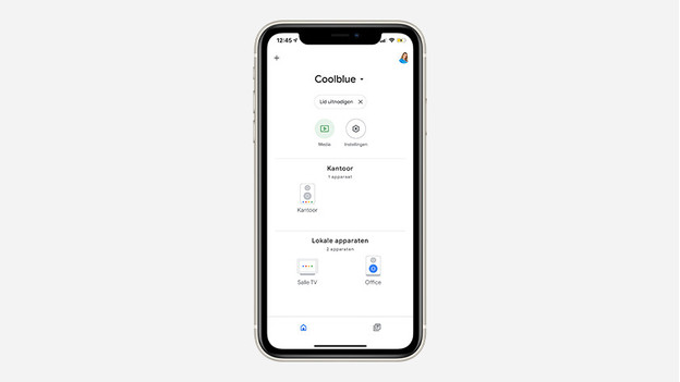 Google Home app in gebruik