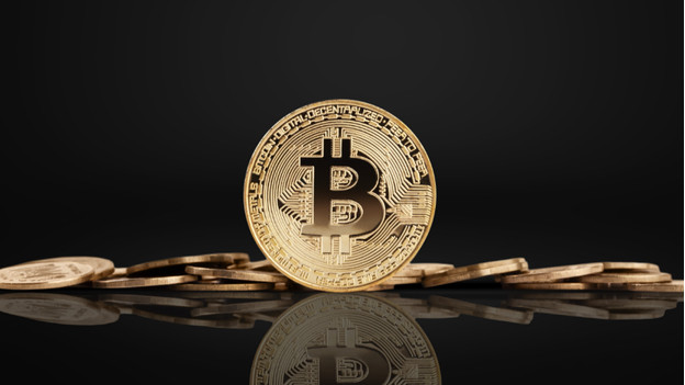 Bitcoin sur un fond noir