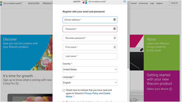 Create a Wacom ID