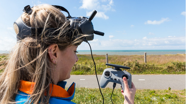 Allumez les Goggles, la télécommande et le drone