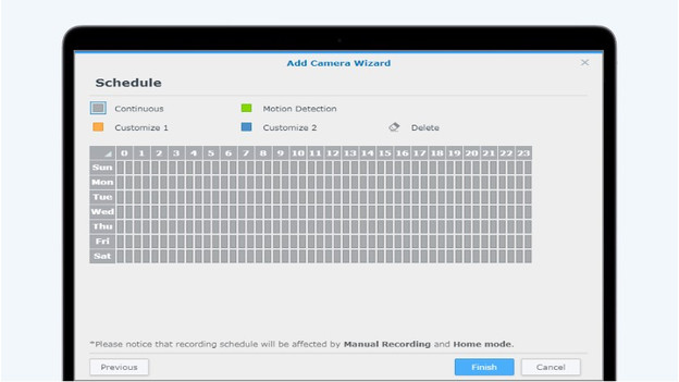 Configurer le programme d'enregistrement dans Synology Surveillance Station