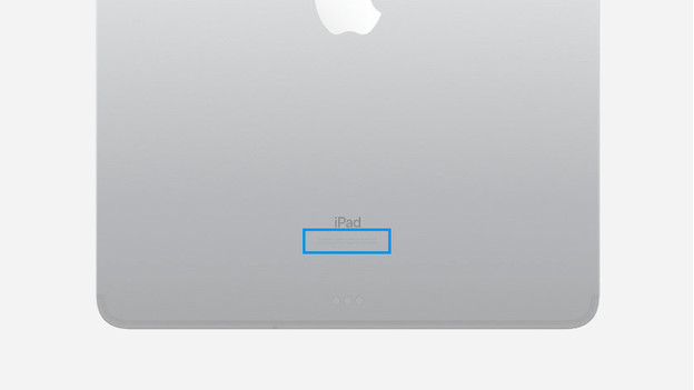 Modelnummer Apple iPad achterkant