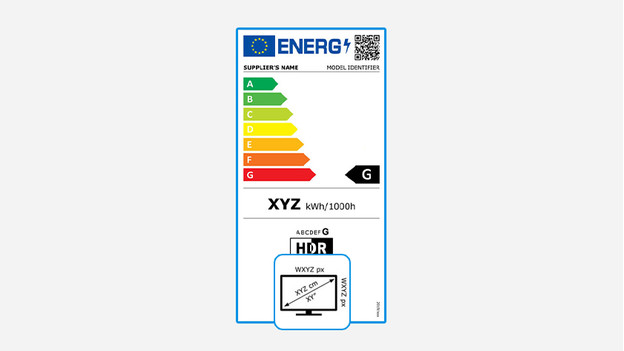 Dimensions et résolution de la télévision sur le label énergétique