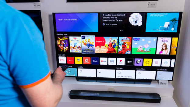 WebOS 6.0 smart menu van de LG C1 OLED tv