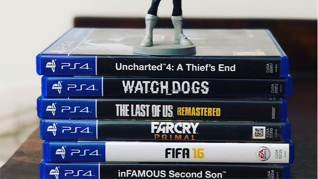 Stack of PS4 games