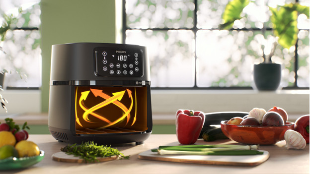 Intérieur airfryer avec circulation d'air