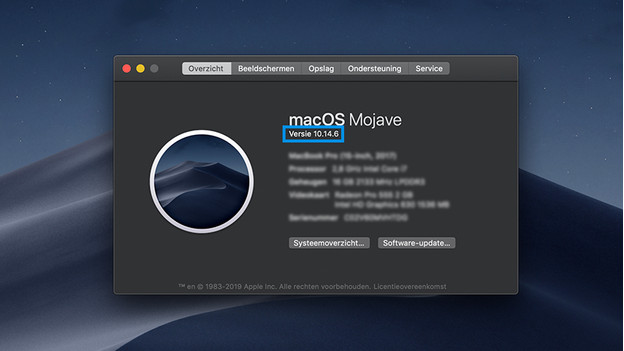 rechercher la version macOS