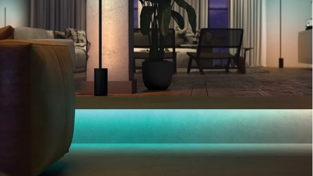 Gradient light strip in living room