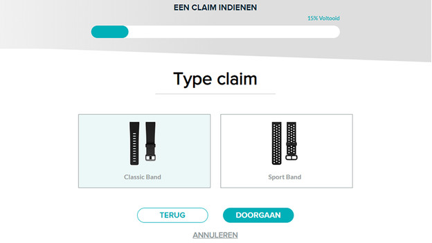 Fitbit aanvraag bandje kiezen