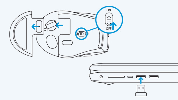 Connect the mouse to your laptop