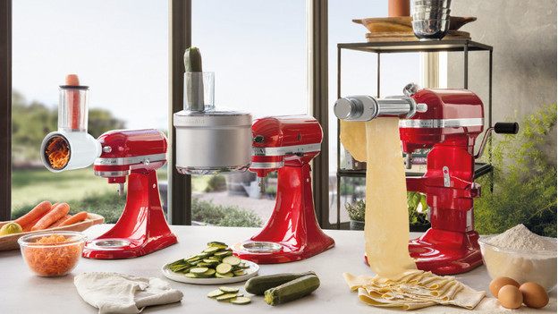 KitchenAids with pasta rollers and flour mill