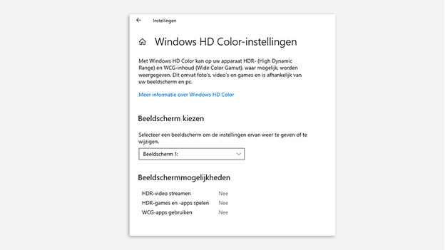 Windows HD color instellen voor HDR monitor