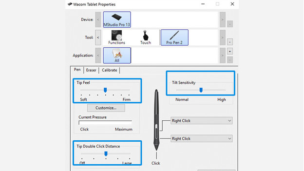 Pen settings