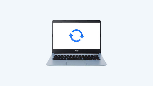 Google online backup logo op Acer laptop 