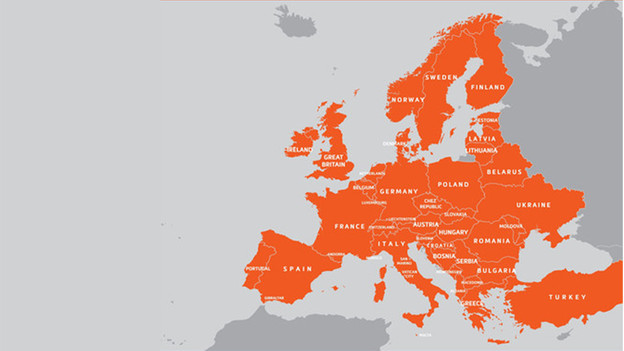 Map coverage: Europe