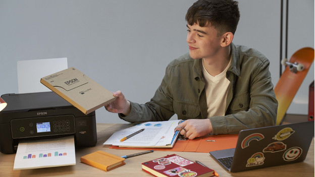 Person with Epson printer and Epson ReadyPrint