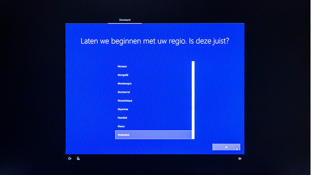 Regio kiezen Windows 10 setup. 