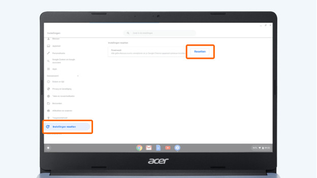 Chromebook resetten