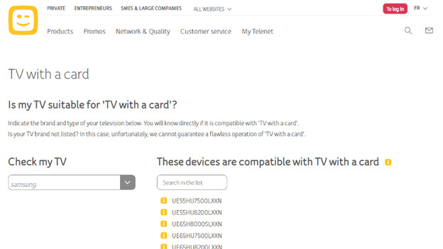 Search for Telenet TV