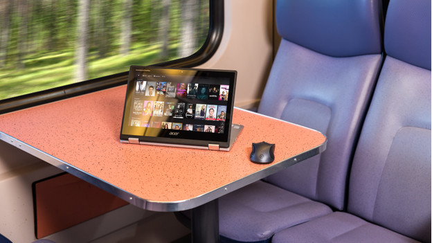 A Chromebook with Netflix on the train.