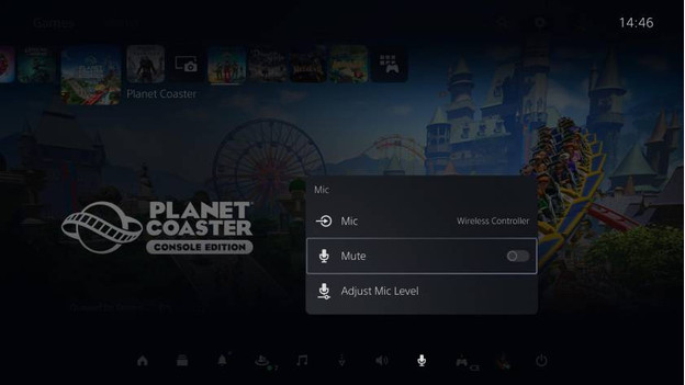 Menu du micro PS5