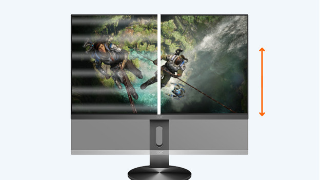 A monitor with flicker-free technology and adjustable height is NEN ISO certified