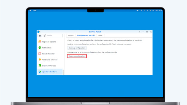 Herstel je configuratie via Synology DSM 