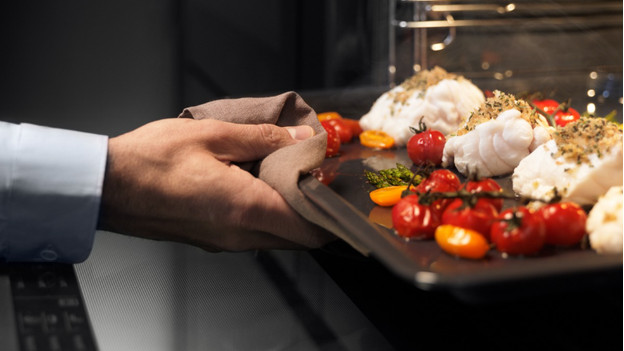 Légumes et poissons sortant d'un four CombiQuick