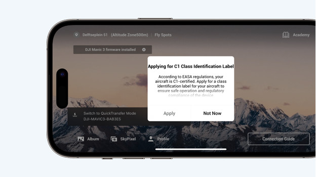 DJI mavic mise à jour label c1