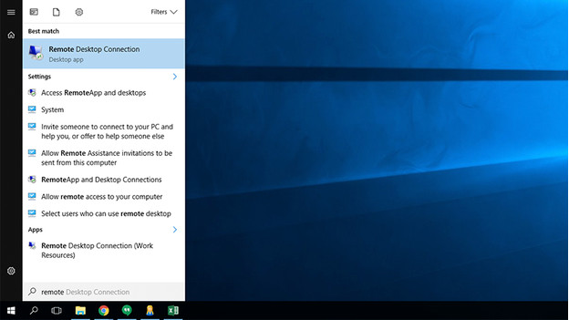 Application Remote Desktop dans le menu de démarrage sous Windows.