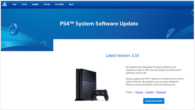 PS4 firmware website