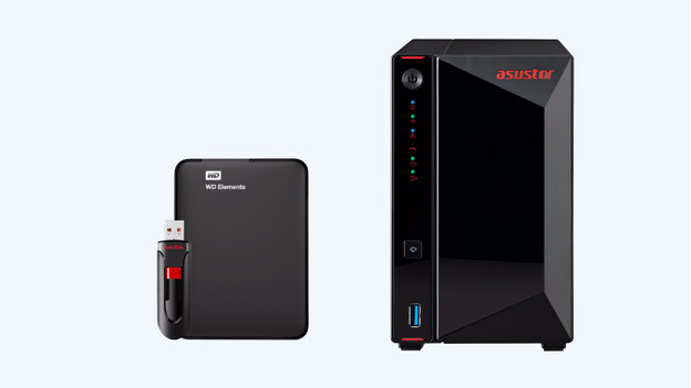 Make backups from your USB flash drives and external HDDs via a NAS.