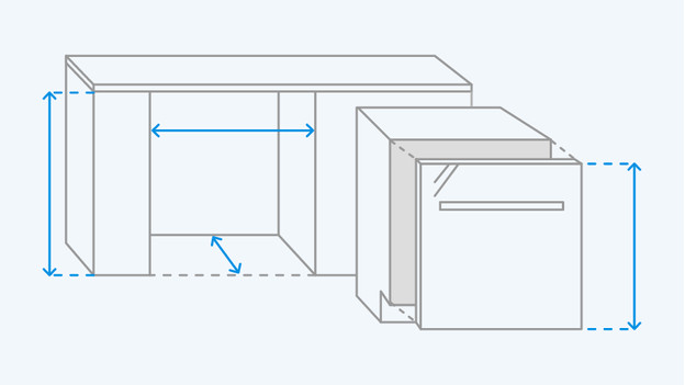 Mesurer les dimensions du lave-vaisselle encastrable